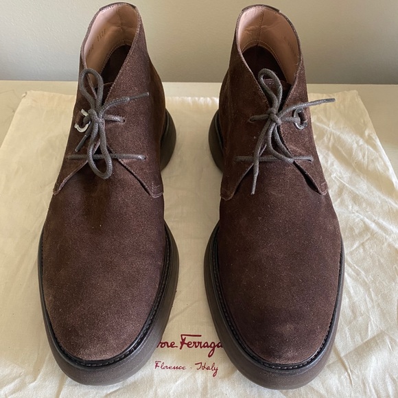 Salvatore Ferragamo Bernard Suede Ankle Boots - Picture 7 of 9